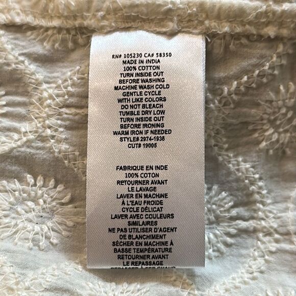 Current Elliot cotton blouse sz 2 or M/L eyelet embroidery great pre owned cond - Picture 8 of 8